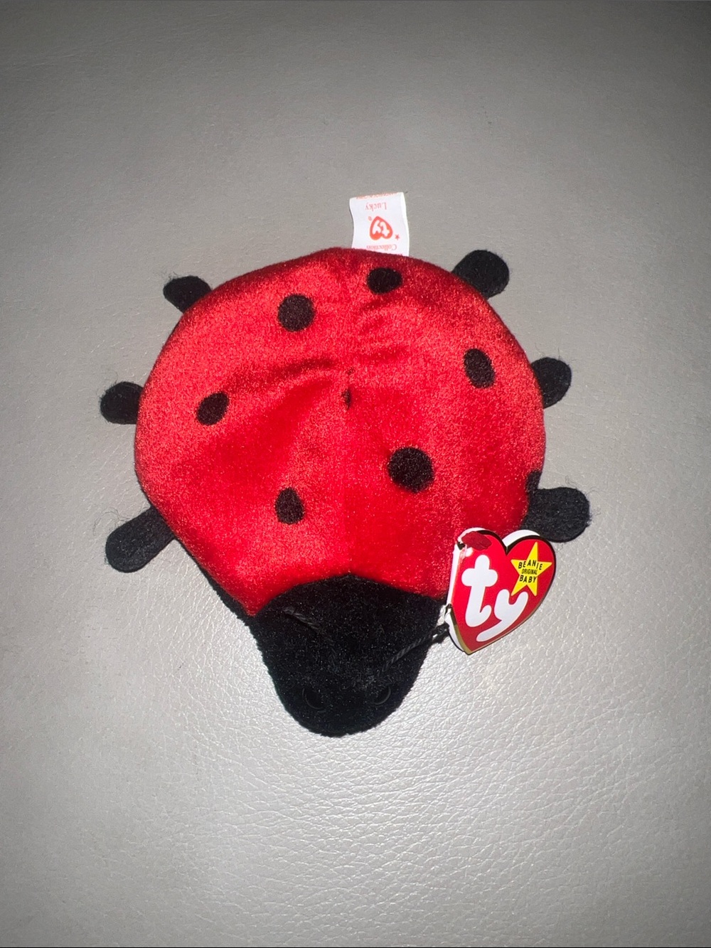 Lucky Ty Red and Black Ladybug Beanie Baby Plush